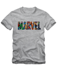 Marškinėliai Marvel logo herojai Marškinėliai Marvel logo herojai